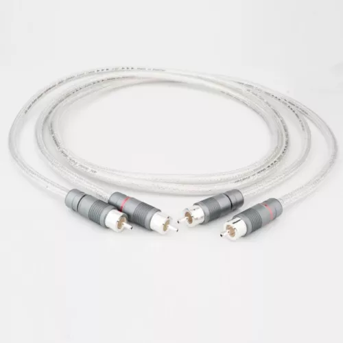 Coppia Cavo RCA Argento Massiccio Puro 4N HiFi Audio Interconnessione Filo RCA a RCA Spina - Foto 2 di 6