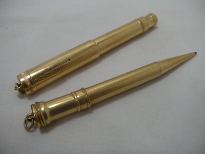 Vintage Parker Jack Knife Fountain Pen Pencil Set Vest Size Gold Filled Ring Top