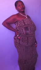 Women's Elegant ROYAL DE LUXX Classic Dress (Gold)