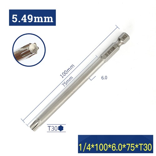 Torx Screwdriver Bit Set T3 - T50 Hex Security Magnetic Head 50-150mm Extra Long - Picture 41 of 50
