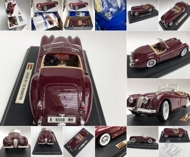 Jaguar XK 120 Roadster Diecast Metal Model Car Kit by Burago Scale 1