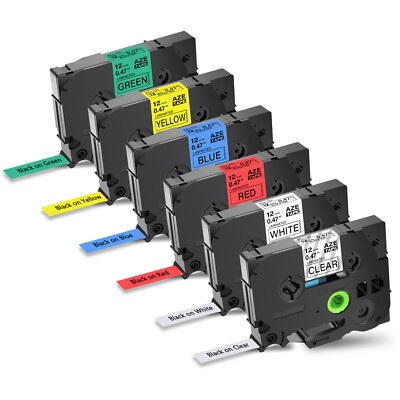 TZ-231 TZe-231 PT-D210 5 Pk Compatible Label Maker Tape 12mm for Brother P-Touch