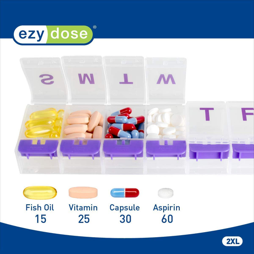 Am Pm Weekly Pill Organizer Box Holder Travel Case Clear Lids 7 Day Medicine - Picture 5 of 7