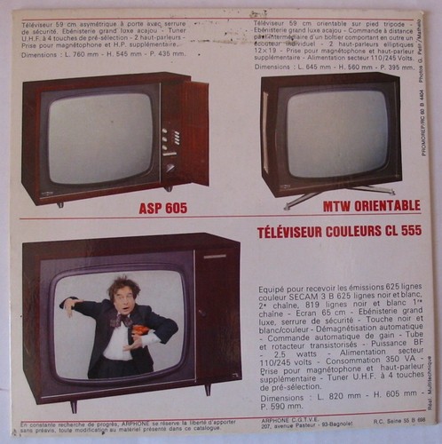 JEAN VALTON - 45 Tours FLEXI PUBLICITAIRE - ARPHONE TELEVISEURS - Picture 3 of 3