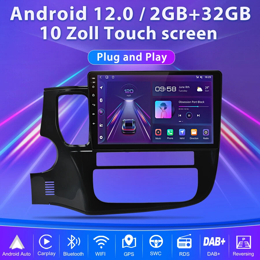 AUTORADIO ANDROID AUTO CAR PLAY Für Mitsubishi Outlander 2012-2018 w/DAB+ 2+64GB - Bild 2 von 4