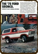 1978 FORD BRONCO SUV 4X4 Truck Vintage-Look-Edge DECORATIVE REPLICA METAL SIGN