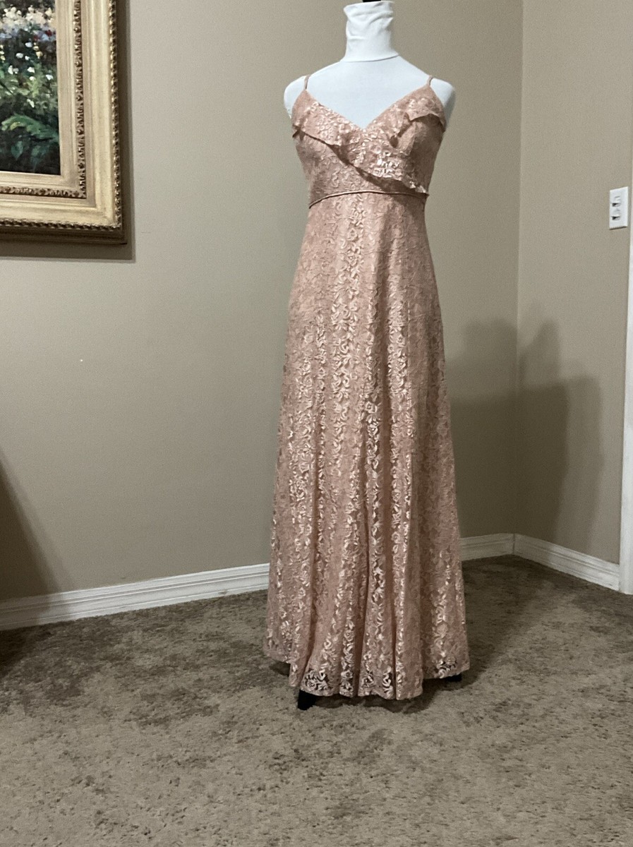 jenny yoo gold sequin dress Collection Blush V-neck Wedding Evening Formal Prom Gown Sz 4 upload-20240729