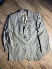 YSL Yves Saint Laurent Men  s Blazer, Size 52, Light Gray Plaid, Classic Fit