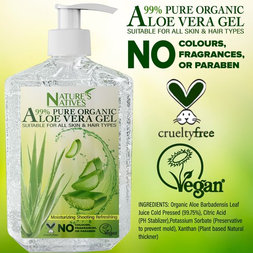 Pure 99% Organic Aloe Vera Gel Made From Freshly Cut Aloe For Face, Hair, Skin - Picture 2 of 7