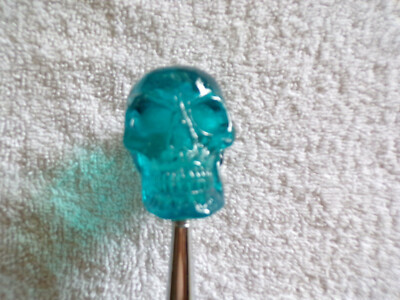 BLUE/GREEN  SKULL SHIFT KNOB CUSTOM HOTROD-RATROD-ROCKABILLY 4-5-6 SPEED