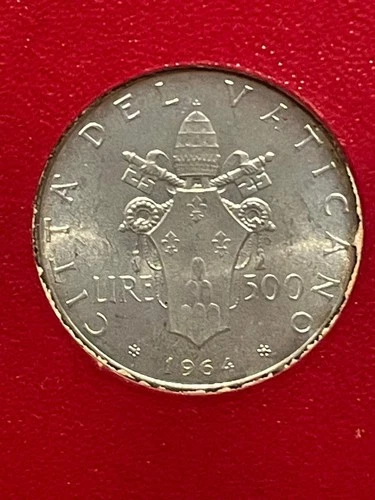 VATICAN CITY 500 Lire Paul VI 1964 SILVER COIN UNC