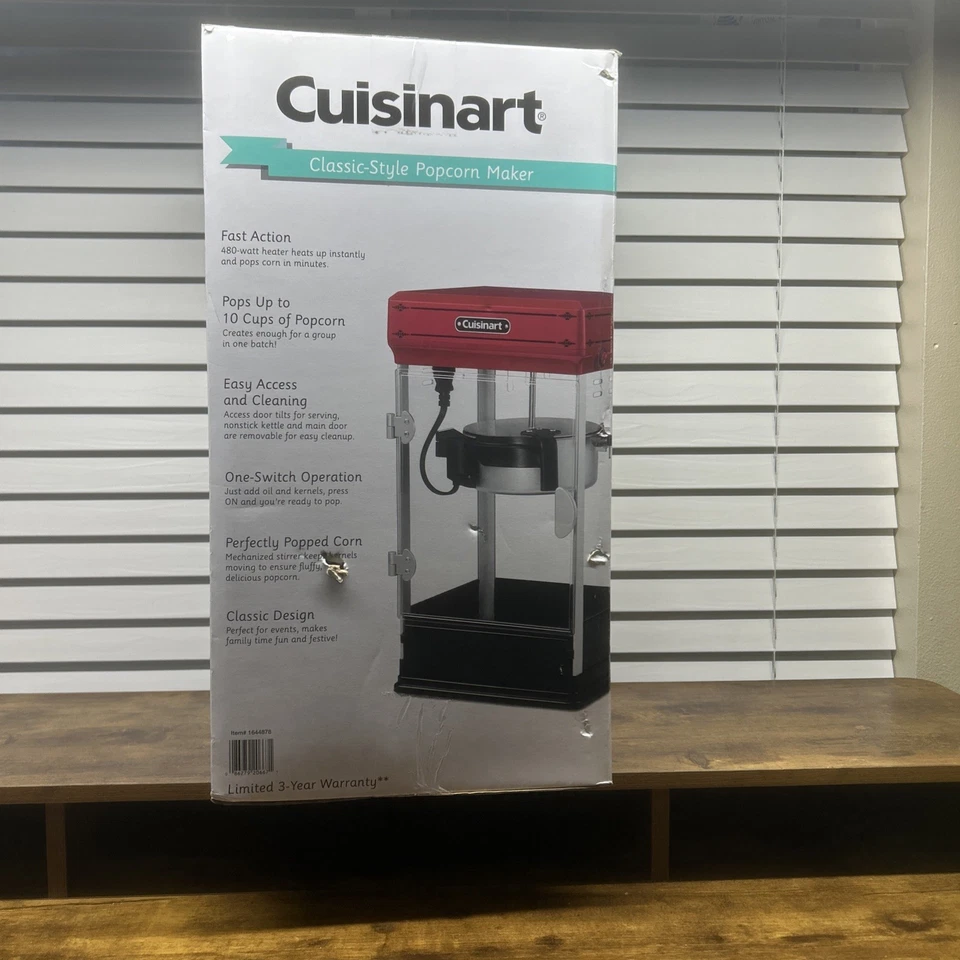 Cuisinart PCM-56PC Classic-Style Popcorn Maker Red 10 Cups - Image 2 of 4
