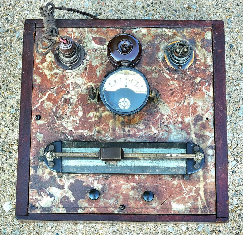 Antique Laboratory Electrical Control Panel  Rheostat Early X-Ray? Milliammeter