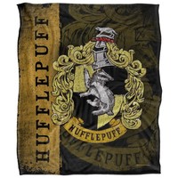 Harry Potter - Hufflepuff Wappen Decke, Weiche Haptik (TV29343)