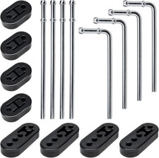 16pcs Universal Rubber Exhaust Hanger Stainless Steel Heavy Duty Exhaust 16pcs Universal Rubber Exhaust Hanger Stainless Steel Heavy Duty Exhaust