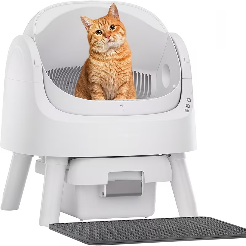 Open-Top Self-Cleaning Cat Litter Box, Automatic Litter Box For Multiple Cats