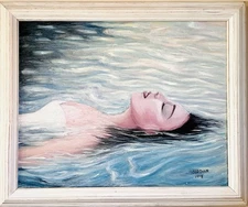 Contemporary Figurative Romantic Realistic Oil Painting Original Art Frame 16x20