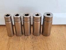 5 Pc. Snap-on Deep Well Socket Set 1/4” Dr. 6 Pt.  STMM 11 12 13 14 15MM. GY