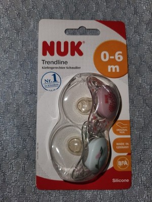 Baby Schnuller Nuk 0-6 m mon neu Silikon Sauger Ovp Nuckel Sammler rosa grün 