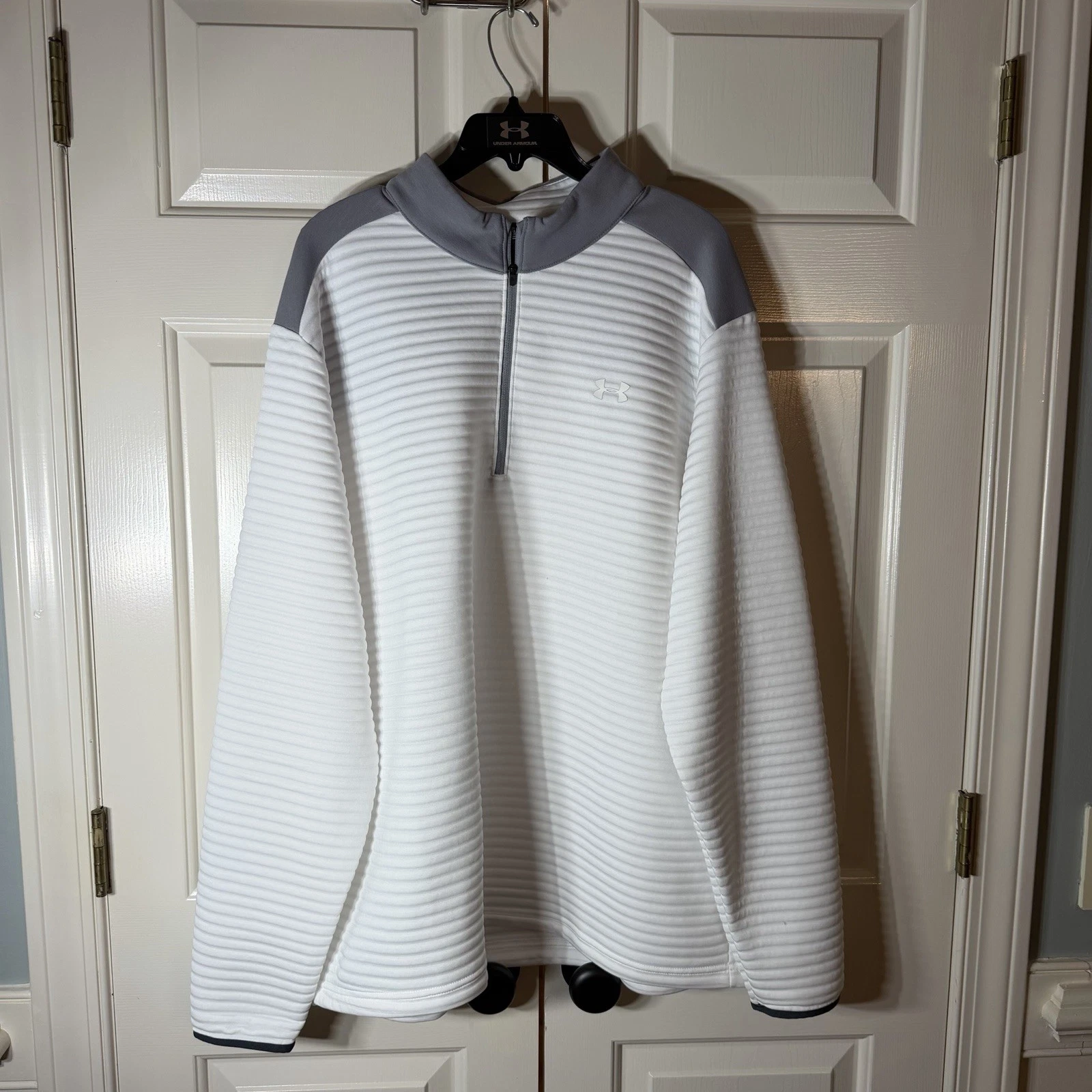 Under Armour Golf Jacket Mens 2XL Gray Storm Daytona 1/2 Zip Stretch Long Sleeve