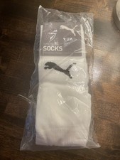 Puma Soccer Knee High Socks White Size 2 US  3-6 Brand New! Free Shipping!!