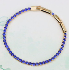 Elegant Rose Gold Tennis Bracelet with Blue Stones, XPBL0832
