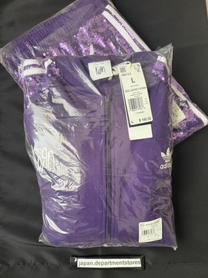 KORN X ADIDAS PURPLE SEQUIN TRACK SUIT SET JACKET PANTS US Size