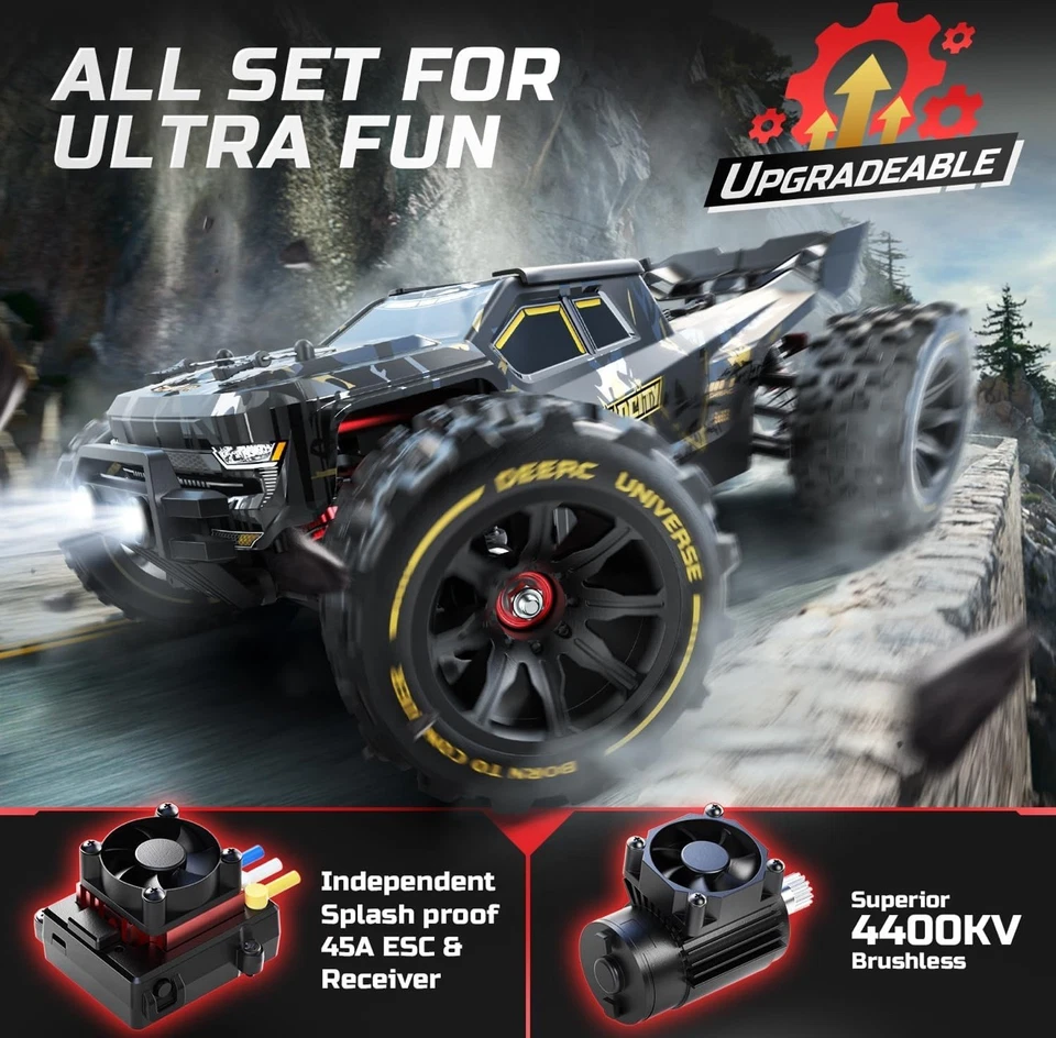4x4 Waterproof,1:14 Fast Brushless RC Car,Max 50+ MPH,High-Speed Offroad - Bild 3 von 4