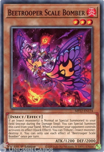 MP22-EN174 Beetrooper Scale Bomber Common 1st Edition Mint YuGiOh Card