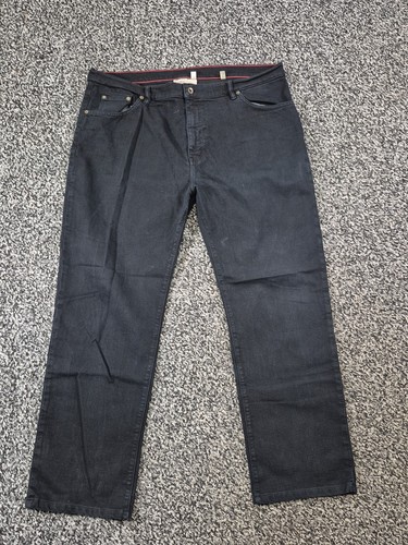 Pantalones de mezclilla Alexander Raleigh para hombre 40x29 pierna recta elásticos negros - Imagen 1 de 9