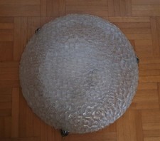 Vintage Hustadt Deckenlampe Leuchte Plafoniere Bubble Eisglas rund ca. 41 cm