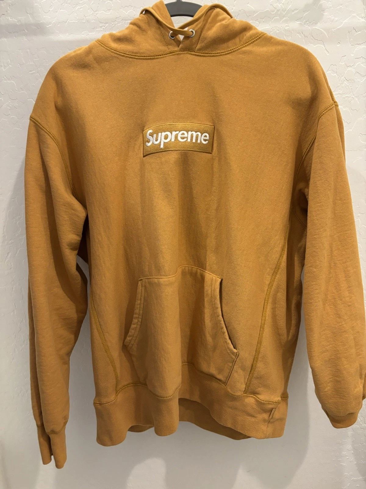Sweat à capuche moutarde logo Supreme Box taille M FW21