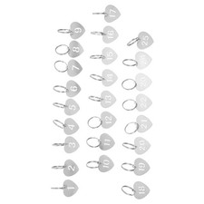25 Pcs Hollow Heart-shaped Number Plate Numbered Tags Key Labels