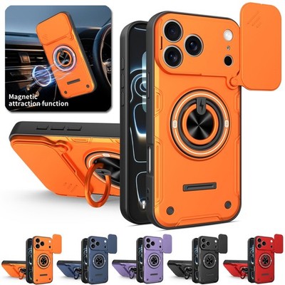 Fr Apple iPhone 17 16 Pro Max Shockproof Rotating Ring Holder Stand Case Cover】