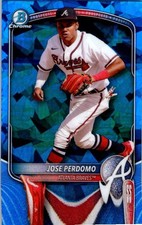2025 Bowman 1st Chrome Sapphire Edition #BCP-106 Jose Perdomo RC Braves Card