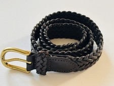 Crewcuts Boys Woven Leather Belt With Metal Buckle Dark Brown Size 24 Age 3-7Y