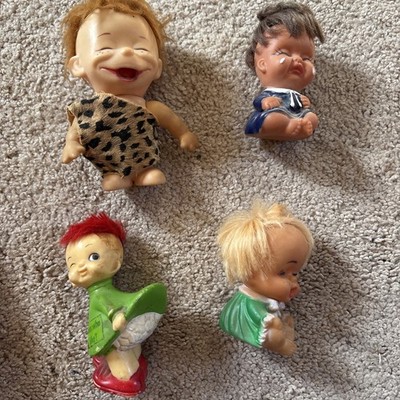 Lot of 4 Vintage 1960 s MOODY CUTIES Rubber Dolls Hong Kong Korea Taiwan