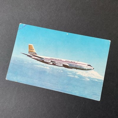 Continental Airlines Postcard Boeing 707 Golden Jet - Posted