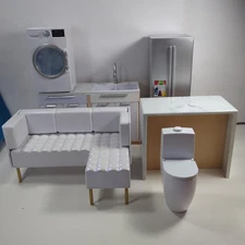 RAINBOW HIGH Doll House Lot Toilet Washing Machine Couch Bar Fridge Sink Counter