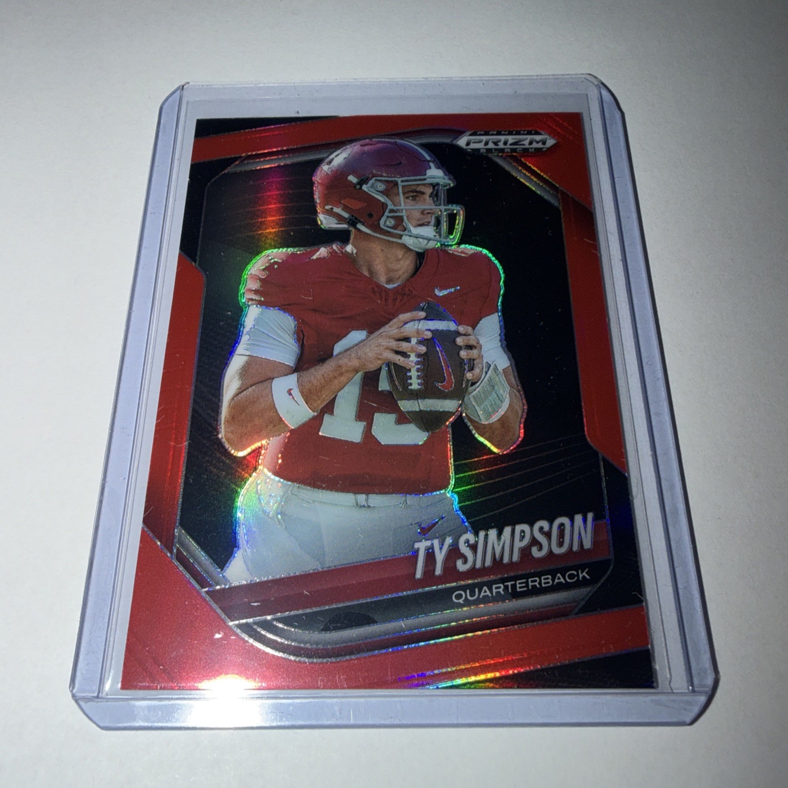2025 Panini Prizm Black - Prospects Ty Simpson #152 Red Prizm /299 (RC)