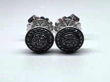 David Yurman Petite CERISE Sterling & 14K Black Diamond PAVE Earrings