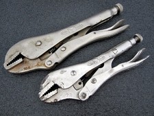 Vintage Petersen Vise Grip 7R 10R Straight Jaw Locking Pliers Dewitt USA