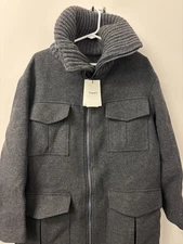 Theory Military Coat Dark Chacoal M