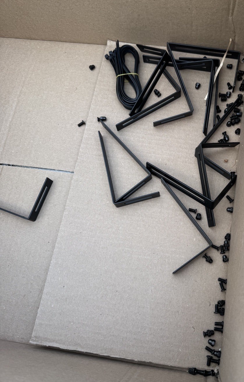 Deck Railing Geometric Planter Box 24" Black Metal Garden Trough Deck Lot Of 4