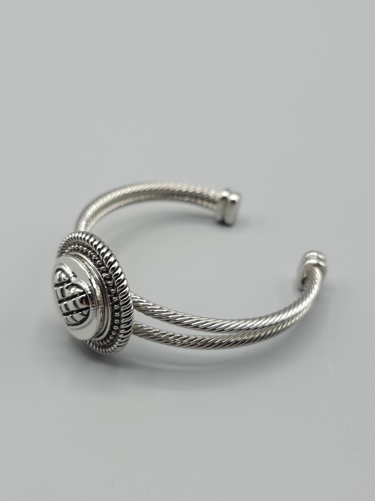 Ginger Snaps Cable Bangle Bracelet Silver Tone & … - image 7