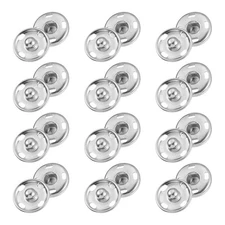 25 Sets Sewing Snap Buttons, Press Buttons Snap Fasteners 15mm, Silver