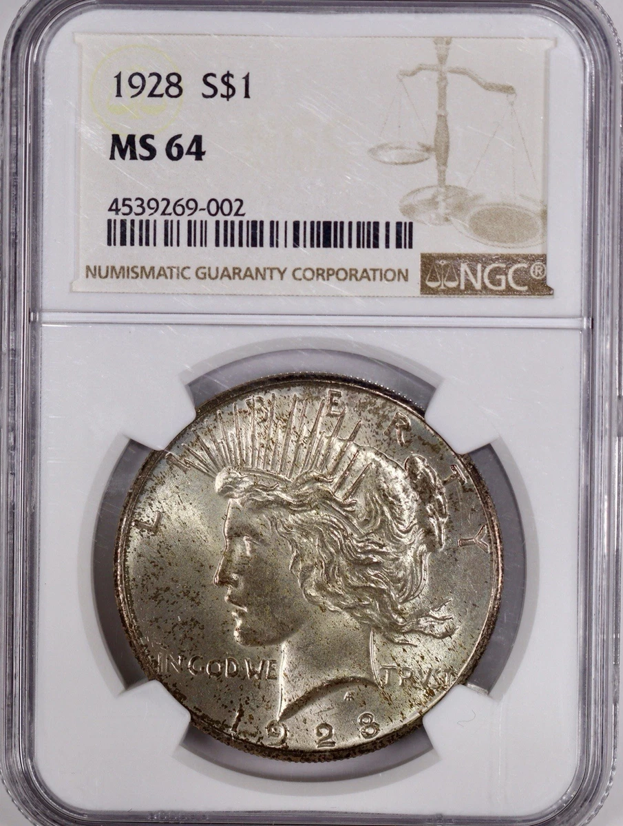 コレクション 1839 G.BRITAIN 3P MS 64 MS 64 Graded 1928 Year Peace Dollars (1921-1935) for sale | eBay