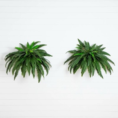 48'' Boston Fern Artificial Bush Plant Pack 2. Retail $103