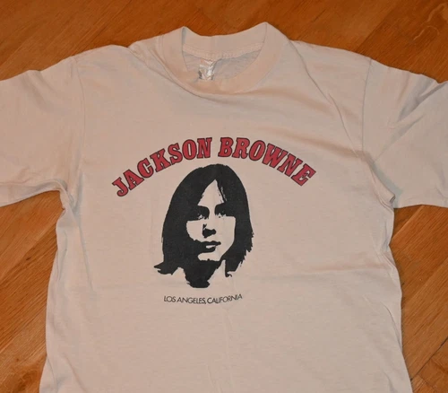 *1970's JACKSON BROWNE* vtg Rare 70s LA California Concert T 1970s vintage concert t-shirt, vintage, single stitch, B+ condition