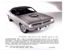 1970 Plymouth Barracuda Chrysler Plymouth Public Relations 8 12 X 11 Photo